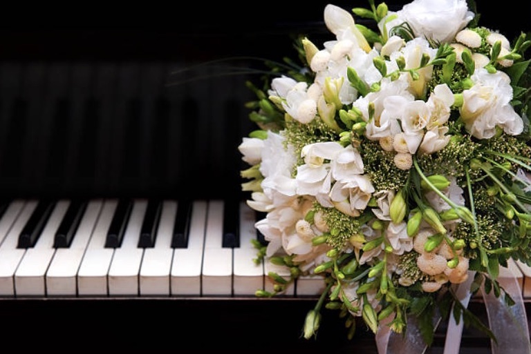 Piano Keys & Flowers